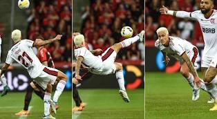 Athletico-PR x Flamengo: golaço de bicicleta de Pedro toma conta das redes