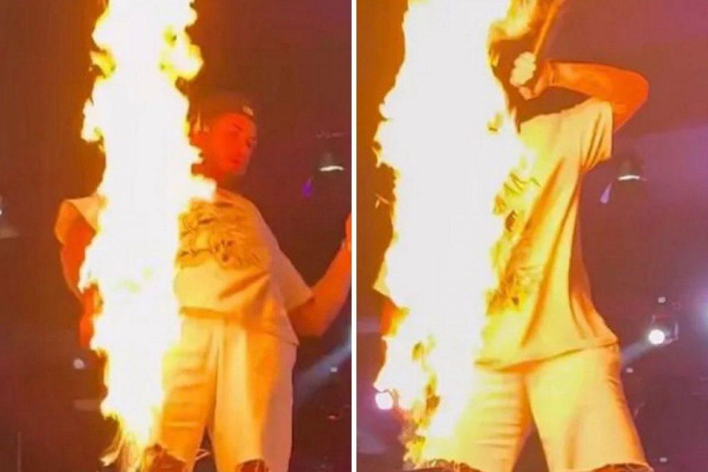 Assista: Zé Felipe quase é atingido por jato de fogo durante show no Pará