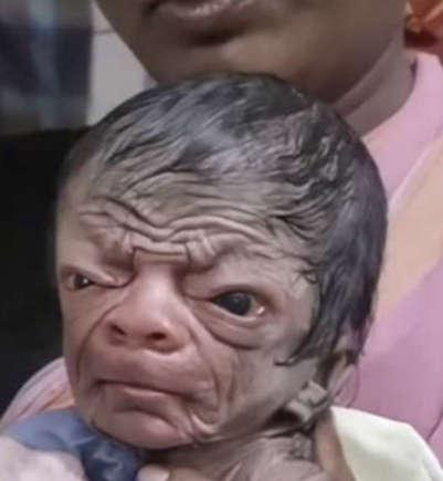 Bebê com condição rara nasce com aparência envelhecida