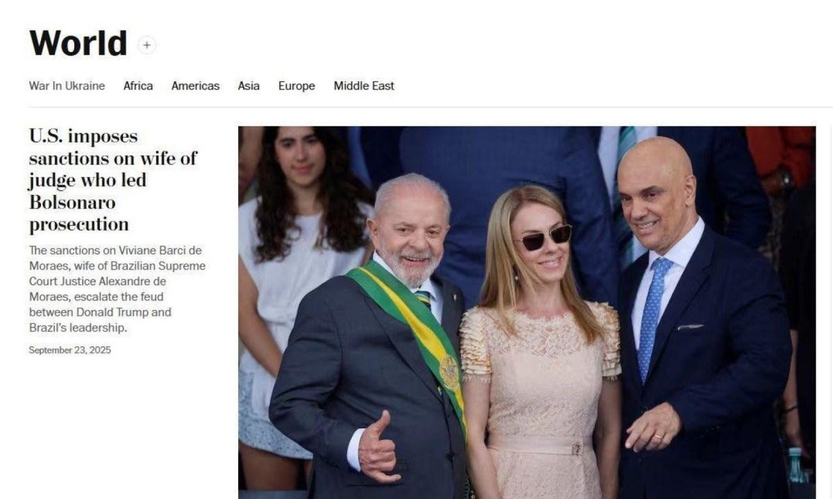 O que diz imprensa internacional sobre sanção dos EUA a mulher de Moraes: 'escalada de tensões diplomáti