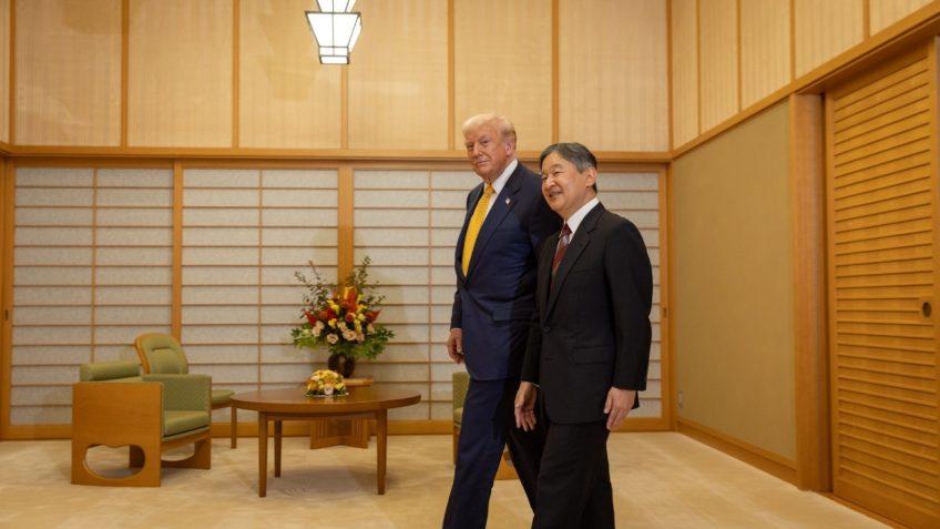Trump tem recepção real no Japão e encontro com imperador...